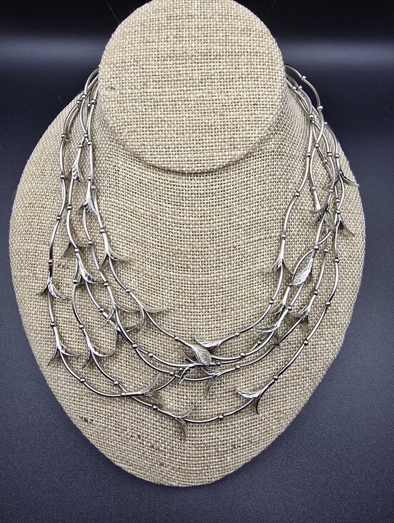 Cookie Lee Jewelry - Cookie Lee Multi-Strand Silver Leaf Necklace